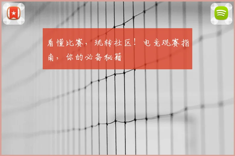 看懂比赛，玩转社区！电竞观赛指南，你的必备秘籍